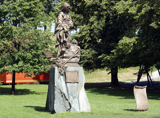 Bratislava. Statue near castle