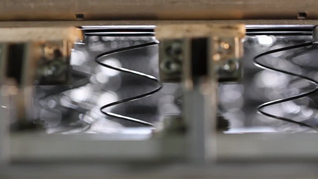 Mattress springs in factory