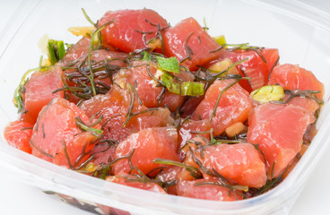 Authentic Serving of Hawaiian Poke (Raw Fish Salad)