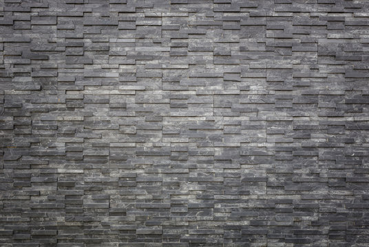 Black slate wall texture and background. Interior or exterior decoration