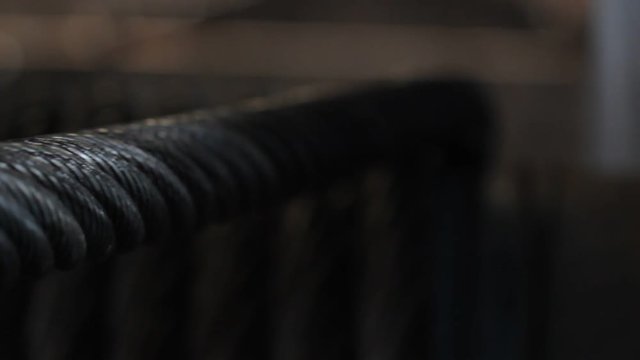 Steel cable wound onto reel