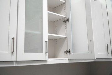 kitchen cabinet with door open