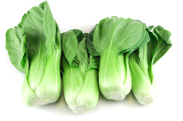 Bok choy green leaf Asia vegetable on white background