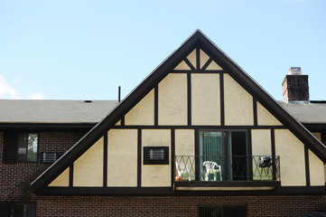close up on old apartment and roof