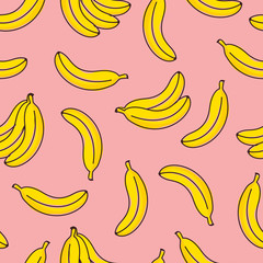 Seamless vector pattern with bananas