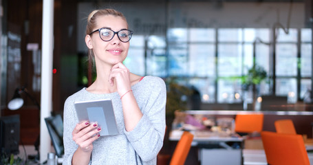 Businesswoman using tablet