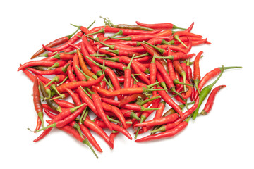 Many red chili, hot and spicy on the table for choosing and cooking