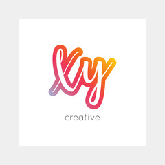 XY logo, vector. Useful as branding, app icon, alphabet combination, clip-art.