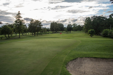Golf Course surrounded by beautiful nature Ratchaburi Thailand