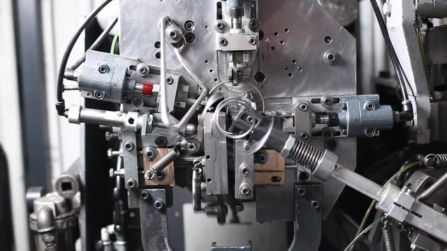 Spring machine in factory