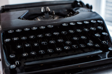 Black typewriter, antiques