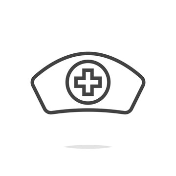 Nurse Hat Flat Icon Vector