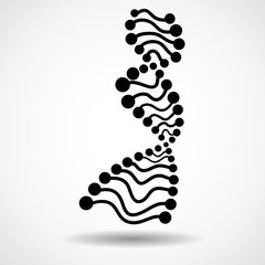 Abstract spiral of DNA, stylish molecule background, vector logo, eps 10