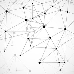 Fototapeta premium Abstrakcjonistyczny geometryczny tło z łączyć kropki i linie. Nowoczesna koncepcja technologii. Struktura wielokątna