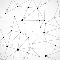 Fototapeta premium Abstrakcjonistyczny geometryczny tło z łączyć kropki i linie. Nowoczesna koncepcja technologii. Struktura wielokątna