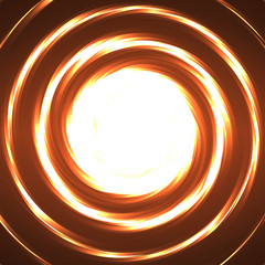 Abstract technology circles, glowing spiral, neon style. Vector illustration. Eps 10