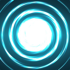 Abstract technology circles, glowing spiral, neon style. Vector illustration. Eps 10