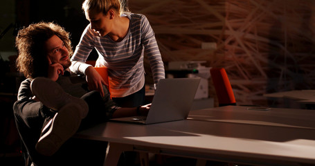 young designers in the night office