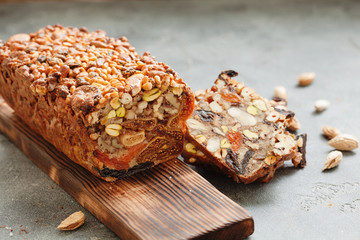 Traditional fruit cake with nuts