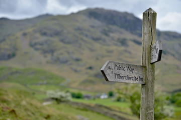Signpost  in Little Langdale, English Lake District
