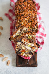Traditional fruit cake with nuts