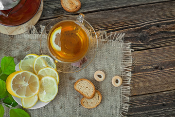 Healing tea with lemon