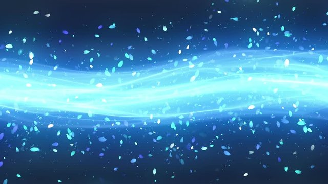 きらきらウェーブラインと桜花びら