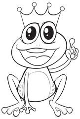 Doodle animal for frog wearing crown