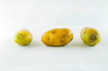 potatoes isolated on white background