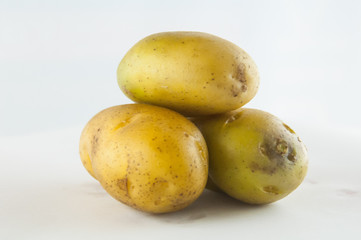 potatoes isolated on white background