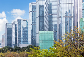 Obraz premium city financial district at daytime in China.