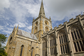 Fototapeta na wymiar Tower of Holy Trinity Church; Stratford Upon Avon; England