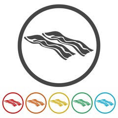 Bacon simple icons set - Illustration 
