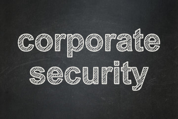 Safety concept: Corporate Security on chalkboard background