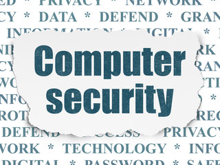 Privacy concept: Computer Security on Torn Paper background