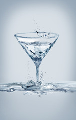 A glass of martini made of water.
