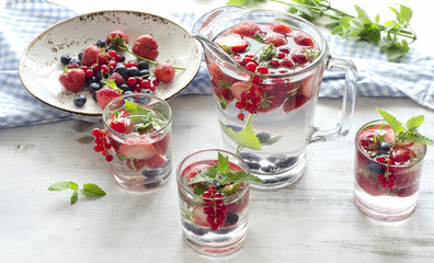 Infused water with fresh berries.