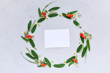 Floral pattern made of wildflowers and rowan © dominikab
