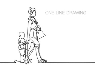 trendy continuous line black and white drawing in minimalistic s