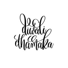 diwali dhamaka black calligraphy hand lettering text