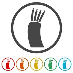 Simple Electric cable vector icons set