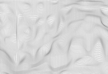 Abstract polygonal wave wireframe background. Vector