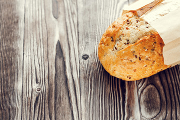 Bread on the wood background