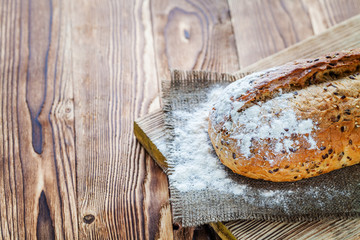 Bread on the wood background
