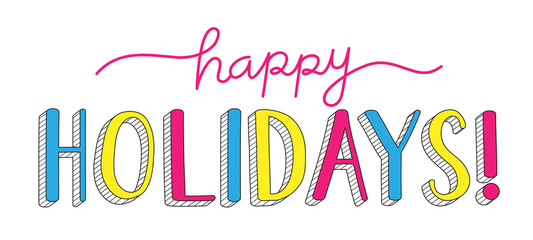 HAPPY HOLIDAYS hand lettering