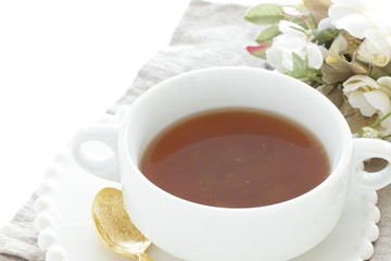 Onion soup and flower for food image