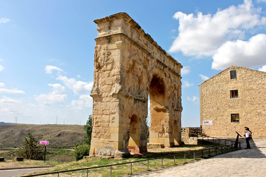 The ancient Roman arch gate of Medinaceli, in Castile and Leon, Spain