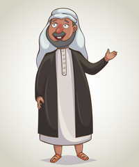 Arabian man. Cartoon character. Vector illustration