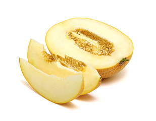 melon slices isolated on white