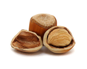 Closeup of hazelnuts